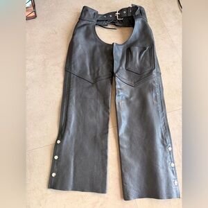 Hudson Jeans Black Leather Chaps